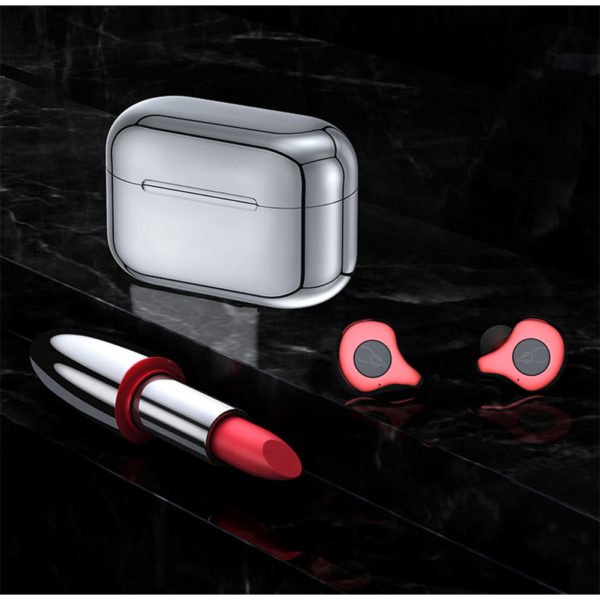 Sabbat E12 TWS Wireless Bluetooth Headphones 5.0 Auto-Pairing In-ear Sports Headset - Red+Silver Plated Charging Pin 2
