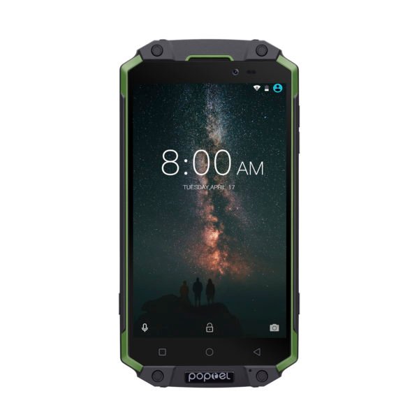 POPTEL P9000 MAX Android Phone Green- Android 7.0-4GB RAM, 5.5-Inch FHD, IP68, Dual-IMEI 2