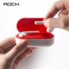 ROCK TWS 5.0 Bluetooth Earphone Touch Control Sports Waterproof Stereo Wireless Earphones Dual Headsets with Mic Charging Box white 3