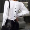 Solid Puff Sleeve Buttoned Design Shirt 3