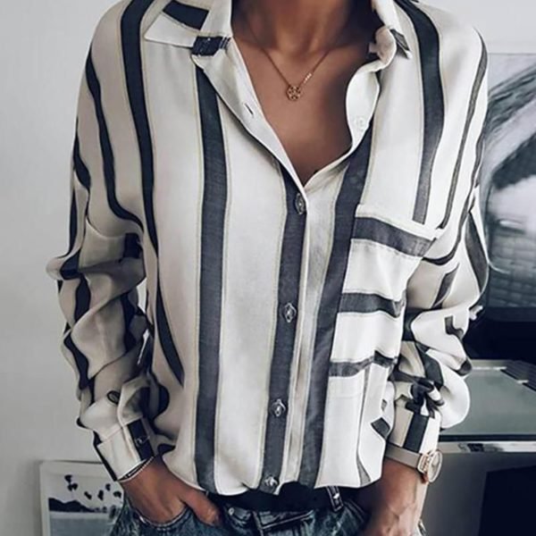 Striped Long Sleeve Casual Shirt 2
