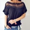 Casual Short Sleeve Hollow Out Blouse 3