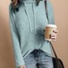 Solid Drawstring Design Casual Blouse 3