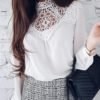 Lace Embroidery Hollow Out Casual Blouse 3