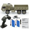 Fayee FY004A 1/16 2.4G 6WD Rc Car Proportional Control US Army Military Truck RTR Model Toys Without camera +2 batteries_1:16 3
