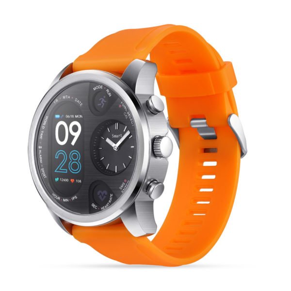 Sport Smart Watch Stainless Steel Fitness Activity Tracker IP68 Waterproof Smartwatch Silver&Orange 2