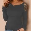 Studded Hollow Out Long Sleeve Top 3