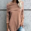 Stylish Ruched Fold-over Casual Blouse 3