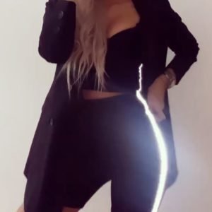 Solid Reflective Stripes Top & Short Sets