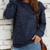 Solid Buttoned Long Sleeve Casual Blouse 3