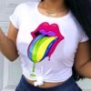 Colorful Lips Short Sleeve T-Shirt 3