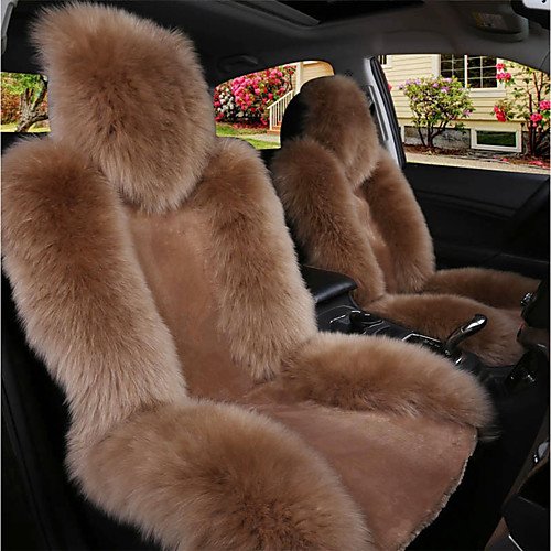 Black / Brown / Wine Wool Warm and Breathable Car Seat Covers Seat Covers Common For Universal Made of Australian Wool(Single Seat) 2
