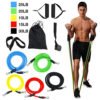 Resistance Band Set 11 pcs 5 Stackable Exercise Bands Door Anchor Legs Ankle Straps Sports TPE Pilates Exercise & Fitness Home Workout Strength Training Muscle Building Strengthens Muscle Tone For 3