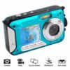 1080P Full HD Waterproof Digital Underwater Camera - 24 MP Video Recorder Selfie Dual Screen DV Recording Camera, Blue 3