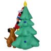 6 Foot Funny Inflatable Santa Claus Climbing on Christmas Tree Chased by Dog 3