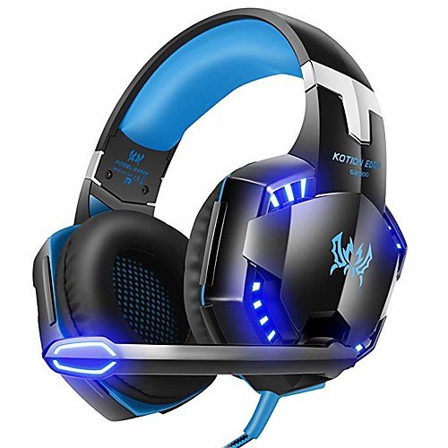 Kotion Each G2000 7.1 Surround Sound Stereo Gaming Headset Esports Headphone LED Lights & Soft Memory Earmuffs Works with Xbox One, PS4, Nintendo Switch, PC Mac Computer Gaming 2