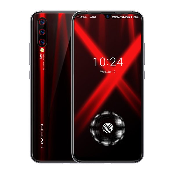 UMIDIGI X In-screen Fingerprint 6.35" AMOLED 48MP Triple Rear Camera 128GB NFC Helio P60 4150mAh Cellphone Reddish black 2