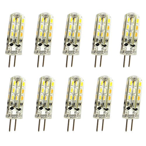 10pcs 1 W LED Bi-pin Lights 120 lm G4 T 24LED LED Beads SMD 3014 Decorative Warm White Cold White 12 V / 10 pcs / RoHS 2