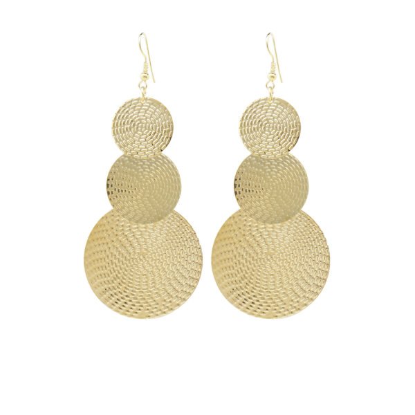 Gold Exaggerated Discs Metal Earrings 2