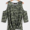 Green Camouflage Knotted Fashion T Shirt 3