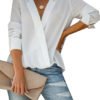 YOINS White Button Design Notch Collar Long Sleeves Blouse 3