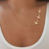 Three Swallows Simple Gold Necklace 3
