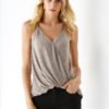 YOINS Coffee Crossed Front V-neck Cami 3