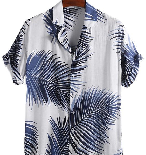 Men Hawaiian Tropical Print Soft Breathable Loose Casual Shirt 2
