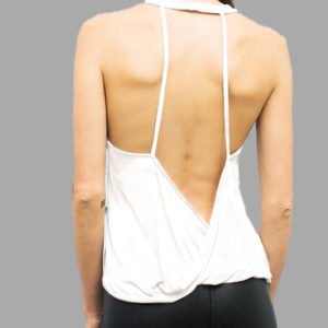 White Rapidry Backless Gym Tank Top