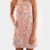 Pink Random Floral Print Sleeveless Mini Dress 3