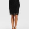 YOINS Black Lace Design With Lining Midi Skirt 3