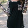Black Patch Camouflage Long Sleeves Tee 3