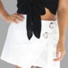 A-line Lace-Up Mini Skirts in White 3