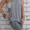 Grey Self-tie Tank Top 3