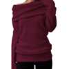 Style Dome One Shoulder Overlay Long Sleeves Sweater 3