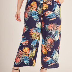 YOINS Multicolor Elastic Waist Print Pants