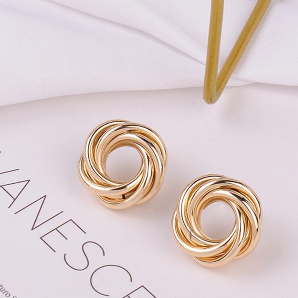Gold Color Flower-shaped Fashion Earrings 2