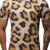 Men Leopard Print T-shirt Personality Hot Round Neck T-Shirt 3