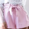 Sweet High-rise Sash-tie Waist Shorts in Pink 3