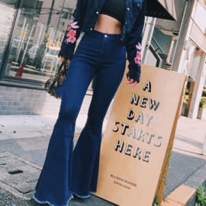 Button Design Flare Jeans