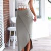 Sexy Lace Crop Top & Slit Skirt Two Piece Outfits 3