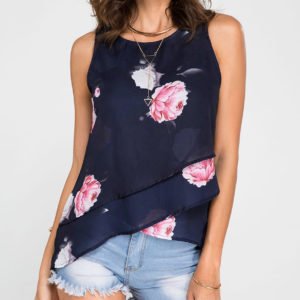 Random Floral Print Tank Top