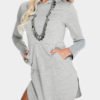 Grey Hooded Design Long Sleeves Dress 3