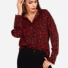 Leopard Print Collared Shirt in Red 3