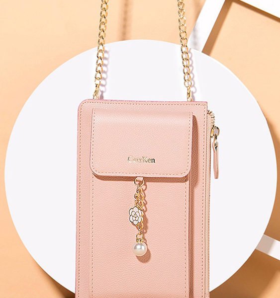 Flower & Pearl Ornaments Wallet Bag with Chain 2