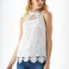 YOINS White Crochet Lace Embellished With Lining Tank Top 3