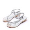 Silver Jewelry Embellished Flat Sandals 3