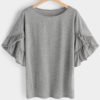 Grey Round Neck Short Sleeves T-shirts 3