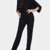 Black Pleated Details Half Sleeves Jumpsuit 3