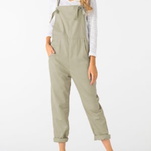 Khaki Square Neck Sleeveless Overall Outfits